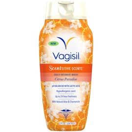 Vagisil Feminine Wash for Intimate Area Hygiene, Scentsitive Scents, pH Balanced and Gynecologist Tested, Citrus Paradise, 12 oz (Pack of 1)