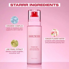 O/S by P-Starr - Powder Melt Glass Setting Spray, Hydrating, Makeup wear up to 12 hours, Ultra-Smooth Finish- Size: (3.4 oz/100 mL)
