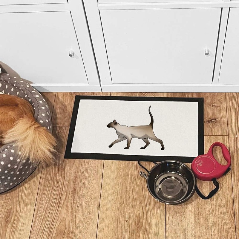 'Walking Siamese Cat' Pet Feeding Mat (PM00016197)