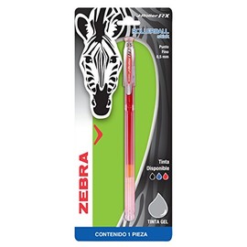 Rollerball Pluma J-Roller RX, Punto Fino 0,5 mm, Tinta Gel Color Rojo, Blister 1 Pieza Zebra México