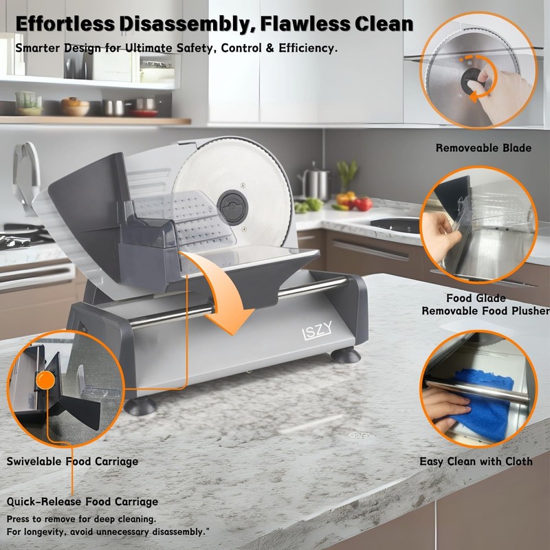 Meat Slicers, Electric Meat Slicer Machine for Home with 2
