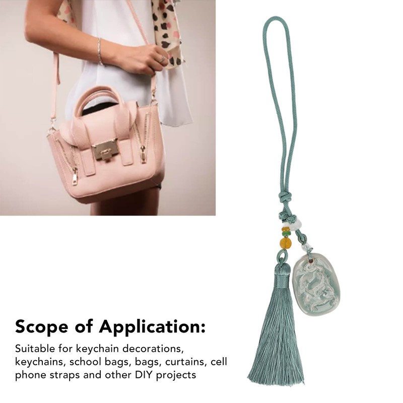 Tassel Pendant Chinese Zodiac Pattern DIY Porcelain Beads Light Weight