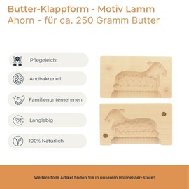 Gravidus H Hofmeister Wooden Lamb Butter Mould Made From Maple Wood 2 Pieces