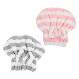 WOONEKY Polyester Hair Drying Hat with Microfibre Hair Towel Wrap for Women Quick Dry and Frizz
