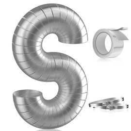 Hon&Guan 4-inch Semi Rigid Dryer Vent Hose, 8 Feet Flexible Aluminum Duct with 2 Clamps, and Aluminum Foil Tape