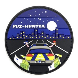 Polizeimemesshop Duz-Hunter Rubber Patch - Police - Patrol Car - Police - Duz - Fun Patch - Velcro Patch