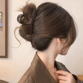 Hair Clip, Large, Hair Clip, Elegant, Simple, Stylish, Korean, Cute, Durable, Hair Clip, Large, Firm, Strong, Office, Adult, Stylish, Bath Vance, Hair Accessory, Brown
