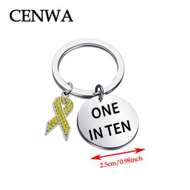 CENWA Endo Awareness Jewelry One In Ten Keychain 1 in 10 Endometriosis Gift For Infertility Mom (ONE IN TEN K)