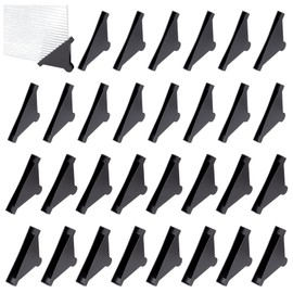 BENECREAT 48 Pcs 4 Size Plastic Corner Protectors, Black Triangle Edge Corner Bumpers, Glass Corner Protector for Protecting Ceramic Glass Mirrors Metal Sheets