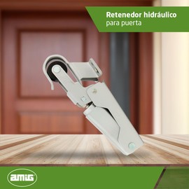 Amig - Hydraulic Door Damper | Ideal for Door Brake, Stop or Damper | Maximum Weight 40kg | Aluminium | Silver Colour | Size: 108 x 32 mm