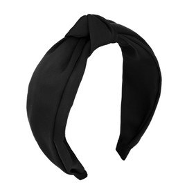 Black Top Knot Headband for Women Non Slip Fashion Wide Knotted Headbands Hair Accessories for Women Girls