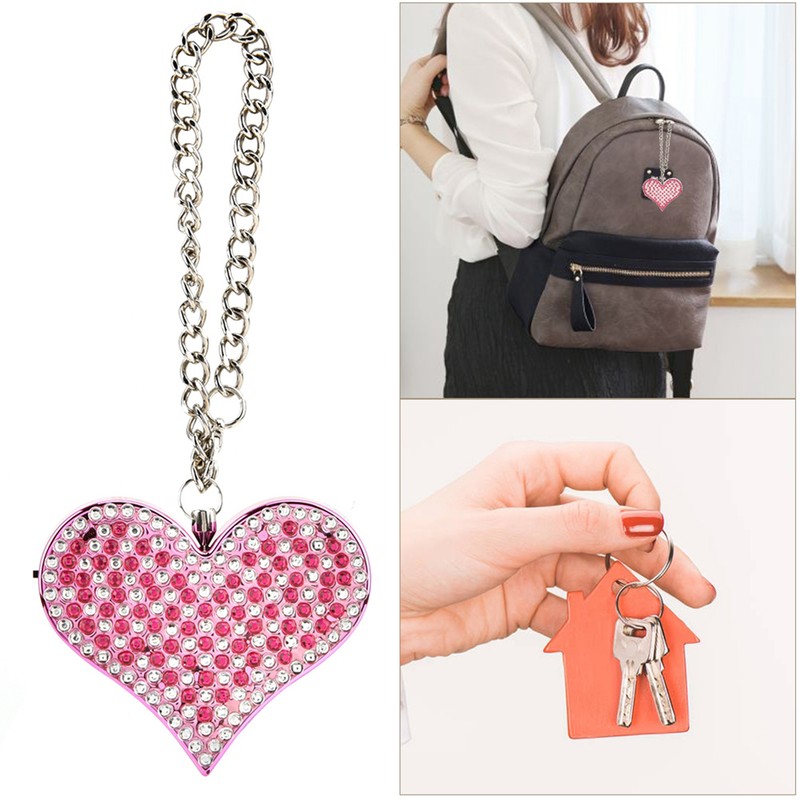 Self Defense Alarm Heart Shape Security Protect Personal Alert(Red)