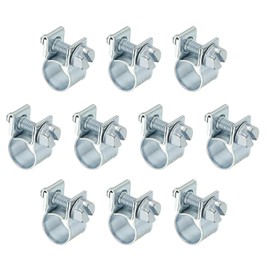 PATIKIL 10 Pcs 8-10mm Mini Fuel Injection Hose Clamps Zinc Plated Adjustable Clamp