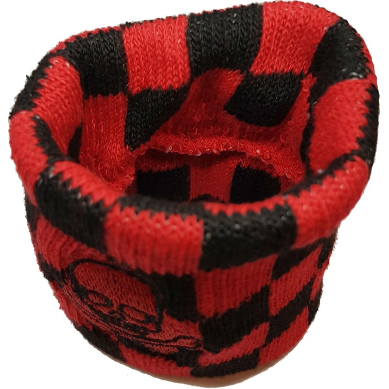 Vonchic Sport Sweatband Wrist Band Checkered Black Red Pirate Skull