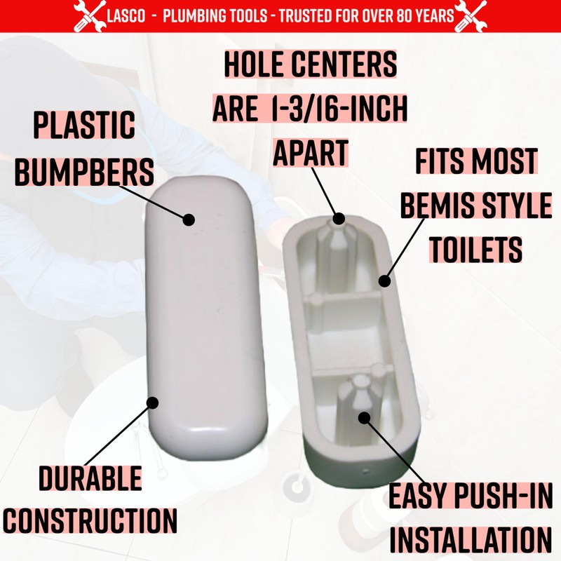 LASCO 02-3307 3/4-Inch by 1-3/16-Inch Oval Push-in Replacement Bumpers White