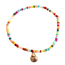 Holibanna Beads Anklet Beach Foot Ankle Friendship Anklet Manual Beach Anklet Chains Hawaiian Shell Anklet for Women (Colourful), agarwood, Alloy and beads