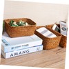 Sosoport Hand Woven Seagrass Storage Basket Desktop Sundry Organizer for