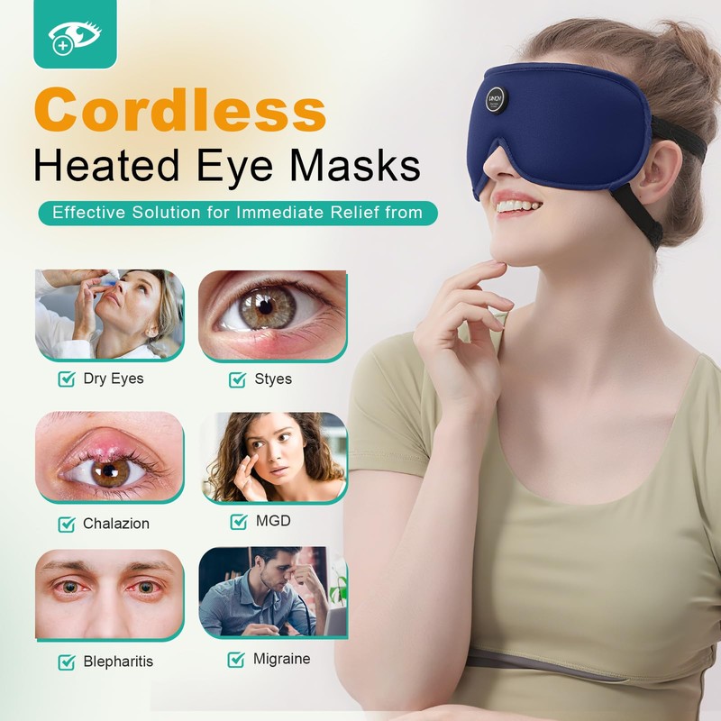 Heated Eye Mask Cordless Warm Eye Compresses for Dry Eyes,