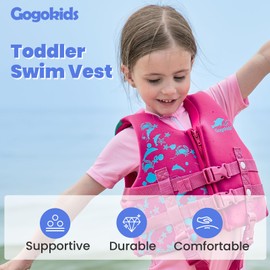 Gogokids Toddler Swim Vest, Kids Floaties – Boys & Girls Buoyancy Jacket, Swimming Aid for Pool & Beach, Fits 2-8 Years / 22-60 lbs