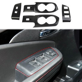 crosselec Carbon Fiber Window Lift Switch Panel Rear Cup Holder Cover Trim for 2019-2024 Honda Passport for 2016-2022 Pilot