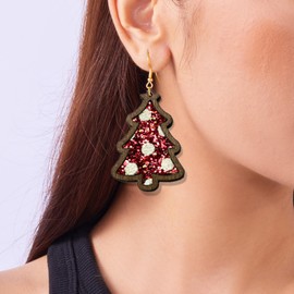 Stocking Stuffers Holiday Outfits for Women 2024 Christmas Tree Earrings for Women Cute Christmas Dangle Earrings Xmas Party Jewelry Christmas Gifts