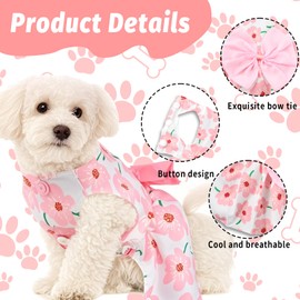 5 Pcs Dog Dresses Floral Puppy Cat Pet Dresses Girls Dog Bowknot Dresses for Small Dogs Girls Puppy Summer Floral Skirts Cute Princess Pet Dress for Female Cats Dogs Pets (S)