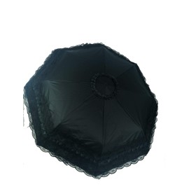 WENDIN Unique Auto close/open Princess Lace Folding Umbrella Anti-uv Parasol sun rain umbrella sunshades compact propBlack