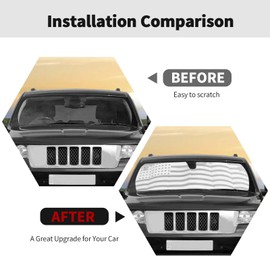 RT-TCZ Windshield Sunshade Sun Shade Heat Shield Window Sun Visor Mat for Jeep Grand Cherokee 2011-2020,US Flag