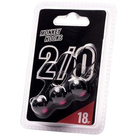 Monkey Lures Hook - 3 Jig Heads, Size/Weight/Colour: Size 2/0 / 18 g / Black