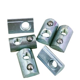 Deooxye 1/4-20 Steel Roll in T-nut with Ball Spring, Suitable for 15 Series or 40 Series Aluminum Extrusion Profile Rail (20 Packs)