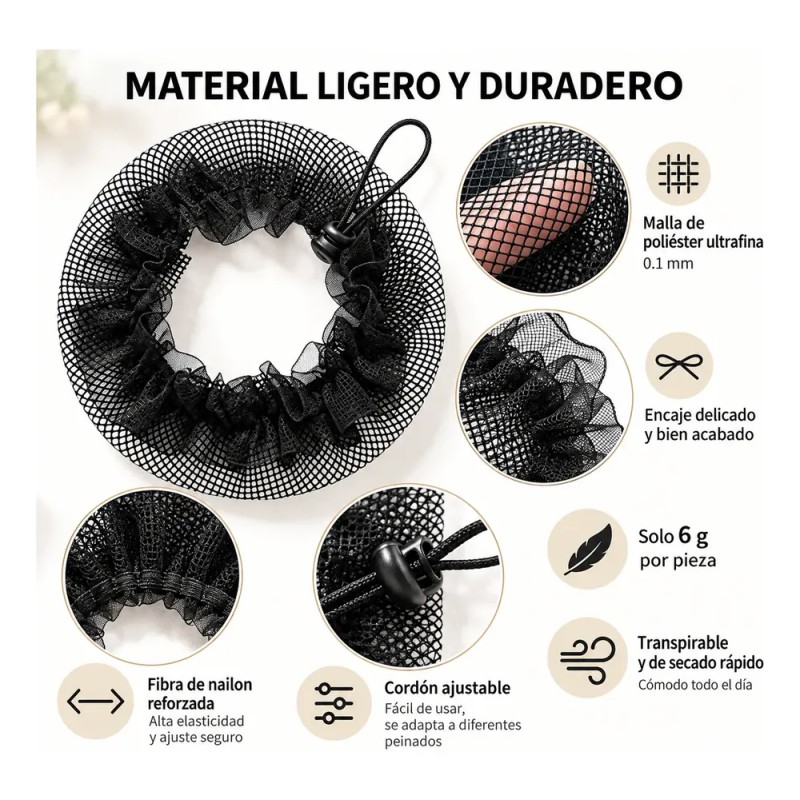 Lthys - 24 Pzs Red Cabello Ballet Con Encaje Elástica
