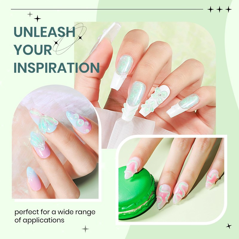 SUPWEE Solid Builder Gel for Nails - Aurora Green 3D
