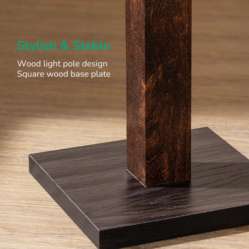 EDISHINE Wood Dimmable Floor Lamp with Remote Control 7 Color