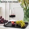 3 Pcs Anti-Slip Serving Trays with Handles, Rectangular Food Serving
