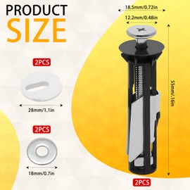 UTXN 2Pcs Toilet Seat Bolts, Toilet Seat Fittings, Toilet Seat Fixing Kit, Toilet Seat Fixings, Toilet Fixing Kit, for Top Lid Hinges Toilet Seat Universal Replacement Parts Kit