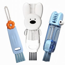 Cup Lid Cleaning Brush, 3 in 1 Cup Cleaner Brush New Multifunctional Lid Cleaner Lid Brush Cleaning Tool Multipurpose Bottle Gap Cleaner Brush Blue