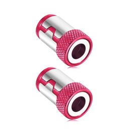 Firequasar Magnetic Screw Ring Holders, 1/4 Inch Hex Screwdriver Power Bits (2, Red)