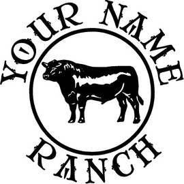 ANGUS COW CATTLE RANCH DECAL CUSTOM MADE WITH YOUR FARM NAME
