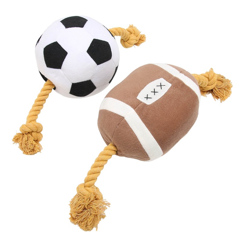 Football Dog Toy Outdoor Interactive Fun Cotton Rope Football Puppy