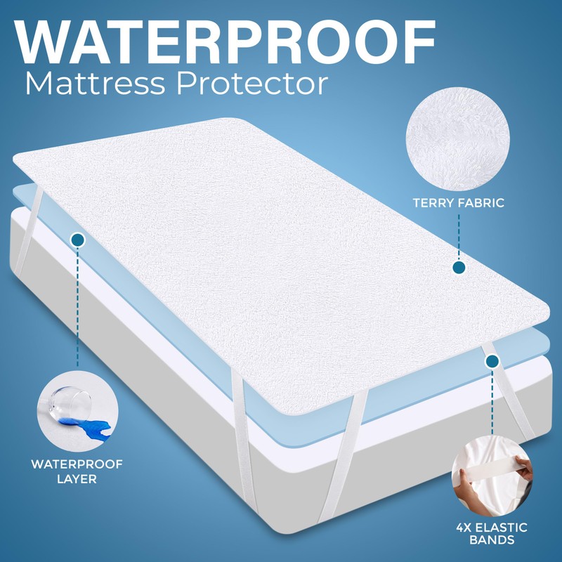 Utopia Bedding Waterproof Strap Mattress Protector Small Double Bed 120