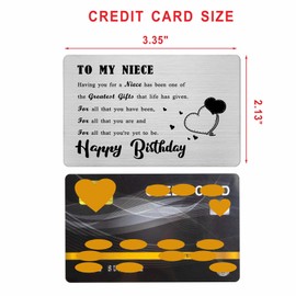Richesele Niece Birthday Card - Happy Birthday to Niece - To My Niece Birthday Gifts - Birthday Bday Gifts for Niece