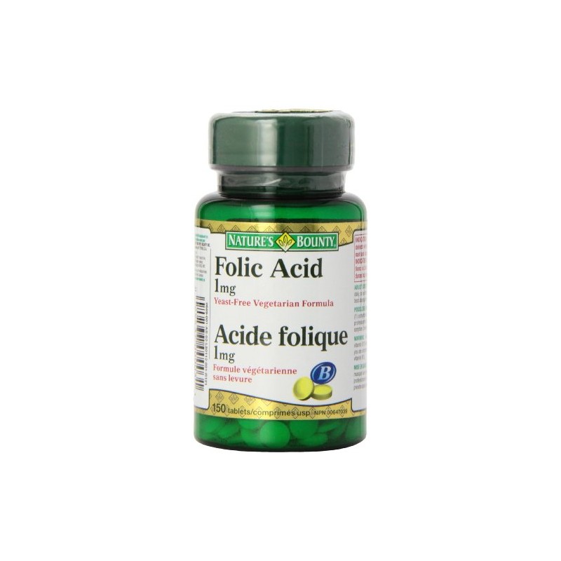 Nature's Bounty Folic Acid 1 mg 150 Tablets (Packaging May