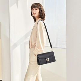 Travistar Handbag Women's Small Shoulder Bag Women's PU Leather Crossbody Bag Women's Shoulder Bag Evening Bag Clutch with 2 Removable Wide Strap Credit Card Slots, Green, Contemporary