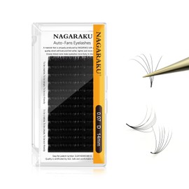 NAGARAKU Russian Volume 3D, 4D, 5D-20D, 0.07 mm Thickness, D Curl, 14 mm, Light-Dense, Easy Fan Eyelash Extensions, Artificial Eyelashes, 12 Rows, Black