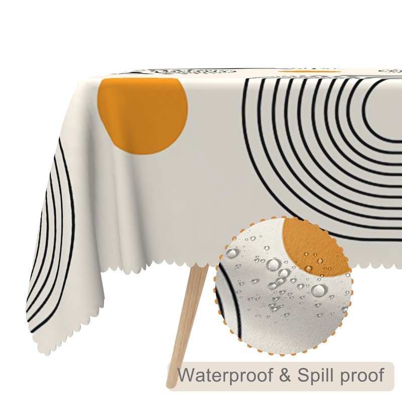 TTQYFNM 60x60inches Boho Mid Century Square Tablecloth Minimalist Abstract Arch