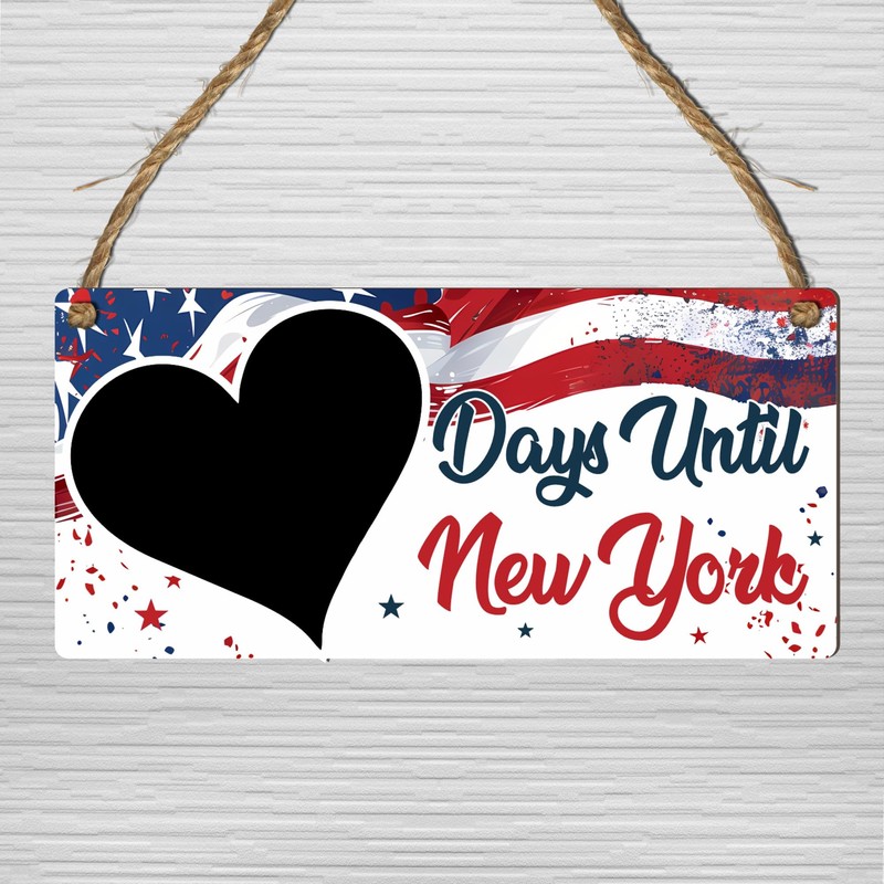 Days Until New York Countdown Chalkboard Plaque – Exciting Travel
