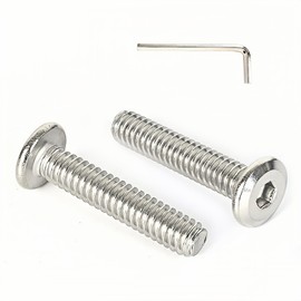 [30 Pack] 1/4-20 x 1-1/4" 304 Stainless Steel Flat Head Hex Socket Cap Screws A2-70 Grade 18-8 Bolts with Hex Key, Full Thread for Furniture, Machinery Marine (Corrosion Resistant)