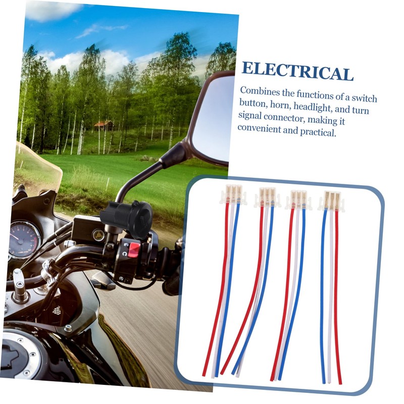 iplusmile 4pcs Motorcycle Light Control Wiring Harness Kit Copper Plastic
