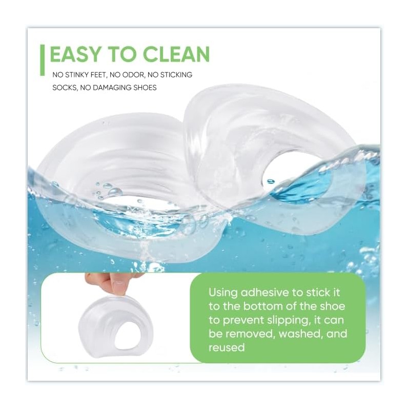 Heel Donut Cushions, Heel Cups, Silicon Insoles - 2 Pairs