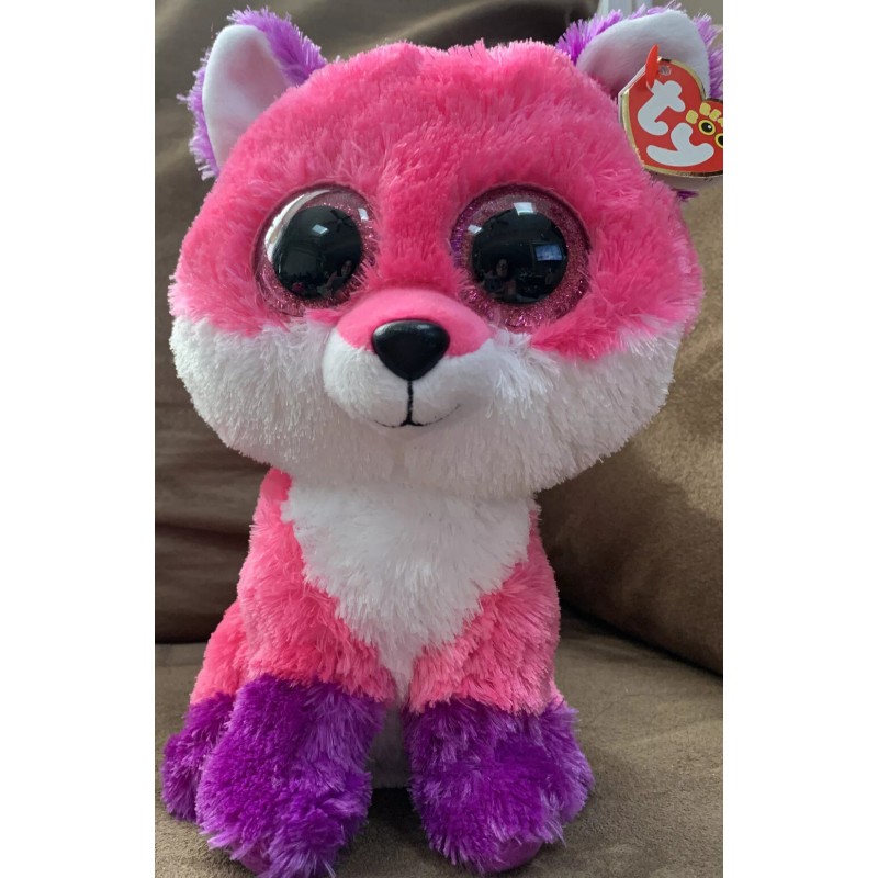 TY BEANIE BOOS JOEY FOX 9” PINK PURPLE PLUSH RARE